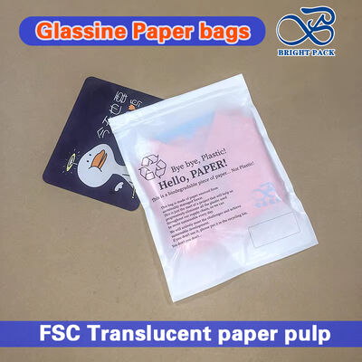 কাস্টমাইজযোগ্য বায়োডিগ্রেডেবল গ্ল্যাসিন পেপার ব্যাগ স্ব-আঠালো স্ট্রাইপ সহ পরিবেশ-বান্ধব প্যাকেজিংয়ের জন্য