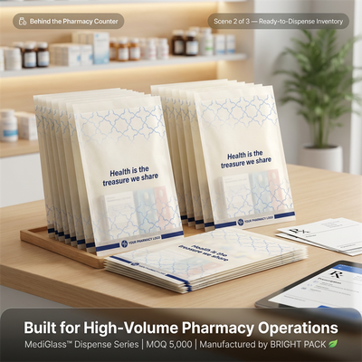 বিলাসবহুল পরিবেশ বান্ধব সার্টিফাইড পুনর্ব্যবহারযোগ্য কাগজ ভিত্তিক মেডিকেল প্যাকেজিং ব্যাগ ফার্মা স্বাস্থ্যসেবা বাল্ক জন্য মোম আবৃত কাগজ